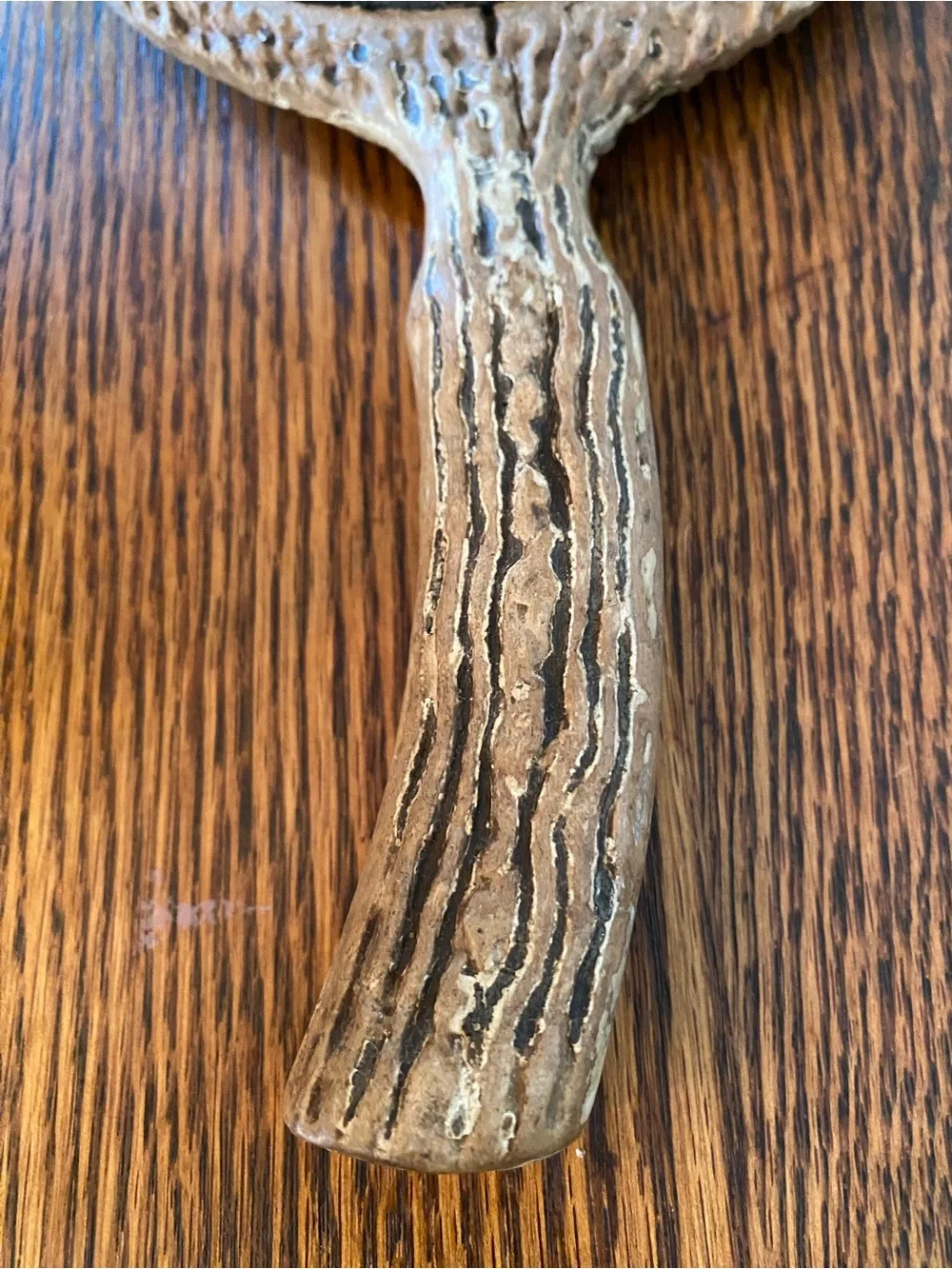 Vintage Faux Bois Hand Mirror Vanity Mirror